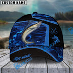 BlueJose Fishing Blue Water Outdoor Personalized Name Classic 3D Cap (13 Breeds)