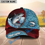BlueJose Fishing Red Lightning Water Texture Rope Personalized Name Classic 3D Cap (13 Breeds)