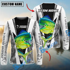 BlueJose Fishing Black White Hexagon Custom Name & Team Name 3D Shirts (12 Breeds)