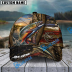 BlueJose Fishing Rustic Wooden American Flag Personalized Name Classic 3D Cap (13 Breeds)