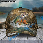 BlueJose Fishing Camo Splash Lure Personalized Name Classic 3D Cap (13 Breeds)