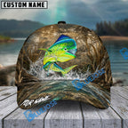 BlueJose Fishing Camo Splash Lure Personalized Name Classic 3D Cap (13 Breeds)