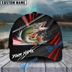 BlueJose Fishing Red White Tornado Graphic Personalized Name Classic 3D Cap (13 Breeds)