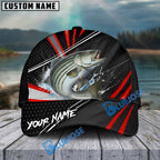 BlueJose Fishing Red White Tornado Graphic Personalized Name Classic 3D Cap (13 Breeds)