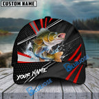 BlueJose Fishing Red White Tornado Graphic Personalized Name Classic 3D Cap (13 Breeds)