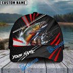 BlueJose Fishing Red White Tornado Graphic Personalized Name Classic 3D Cap (13 Breeds)