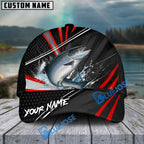BlueJose Fishing Red White Tornado Graphic Personalized Name Classic 3D Cap (13 Breeds)