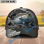 BlueJose Fishing Torn Metal Mesh Personalized Name Classic 3D Cap (13 Breeds)