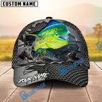 BlueJose Fishing Torn Metal Mesh Personalized Name Classic 3D Cap (13 Breeds)