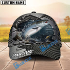 BlueJose Fishing Torn Metal Mesh Personalized Name Classic 3D Cap (13 Breeds)