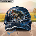 BlueJose Fishing Dark Blue Ocean Splash Personalized Name Classic 3D Cap (13 Breeds)
