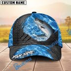 BlueJose Fishing Metal Rip Sea Personalized Name Classic 3D Cap (13 Breeds)