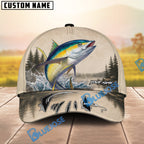 BlueJose Fishing Vintage Lake Scene Personalized Name Classic 3D Cap (13 Breeds)