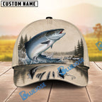 BlueJose Fishing Vintage Lake Scene Personalized Name Classic 3D Cap (13 Breeds)