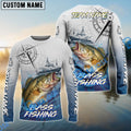 BlueJose Bass Fishing Realistic Fish Compass Anchor Pattern New Custom Name & Team Name 3D Shirts