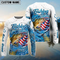BlueJose Bass Fishing Beer & Fishing Flag Quote Fishing solves most of my problems, drinking solves the rest‚ Dynamic Strike Pattern Custom Name & Team Name 3D Shirts