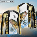 BlueJose Bass Fishing Golden Premium Dynamic Strike New Custom Name & Team Name 3D Shirts