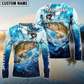 BlueJose Bass Fishing Marble Tide Catch Name & Team Name 3D Shirts