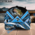 BlueJose Bass Fishing Blue Tire Triangle Pattern Personalized Cap
