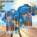 BlueJose Bass Fishing Beer USA Flag Personalized All Over Print 3D Hawaiian Shirt