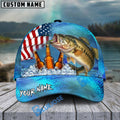 BlueJose Bass Fishing Beer USA Flag Personalized Cap