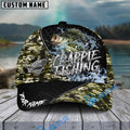 BlueJose Crappie Fishing Camo Grid Water Pattern Personalized Cap