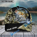 BlueJose Bass Fishing Camo Grid Water Pattern Personalized Cap