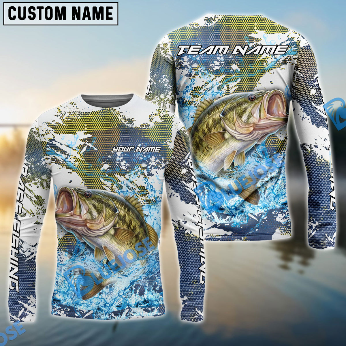BlueJose Bass Fishing Hooked On Victory Custom Name & Team Name 3D Shirts
