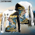 BlueJose Bass Fishing Hook Graphic & Jumping Fish Art Custom Name & Team Name 3D Shirts