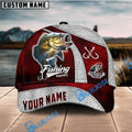 BlueJose Personalized Large Mouth Bass Fishing Classic Red Cap