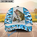 BlueJose Personalized Bass Fishing Light Blue Camo Sport Classic Cap