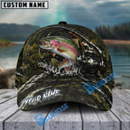 BlueJose Fishing Camouflage Water Splash Rod Reel Personalized Cap (13 Breeds)