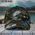 BlueJose Fishing Camouflage Water Splash Rod Reel Personalized Cap (13 Breeds)