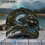 BlueJose Fishing Camouflage Water Splash Rod Reel Personalized Cap (13 Breeds)