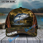 BlueJose Fishing Forest Camo Orange Trim Personalized Cap (13 Breeds)