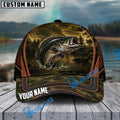 BlueJose Fishing Forest Camo Orange Trim Personalized Cap (13 Breeds)