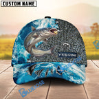 BlueJose Fishing Ocean Splash Fish Scale Personalized Cap (13 Breeds)