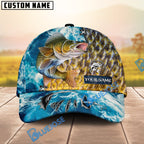 BlueJose Fishing Ocean Splash Fish Scale Personalized Cap (13 Breeds)