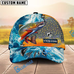 BlueJose Fishing Ocean Splash Fish Scale Personalized Cap (13 Breeds)