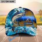 BlueJose Fishing Ocean Splash Fish Scale Personalized Cap (13 Breeds)