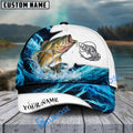 BlueJose Bass Fishing Water & White Personalized Cap