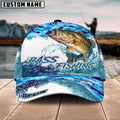 BlueJose Bass Fishing Blue Water Camo Personalized Cap
