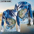 BlueJose Crappie Fishing Technical Fish Scale Custom Name & Team Name 3D Shirts
