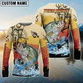 BlueJose Crappie Fishing Sunset Compass Custom Name & Team Name 3D Shirts