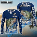 BlueJose Crappie Fishing Tribal Blue Custom Name & Team Name 3D Shirts