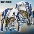 BlueJose Bass Fishing White Scale Pattern Custom Name & Team Name 3D Shirts