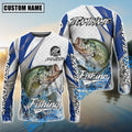 BlueJose Crappie Fishing White Scale Pattern Custom Name & Team Name 3D Shirts