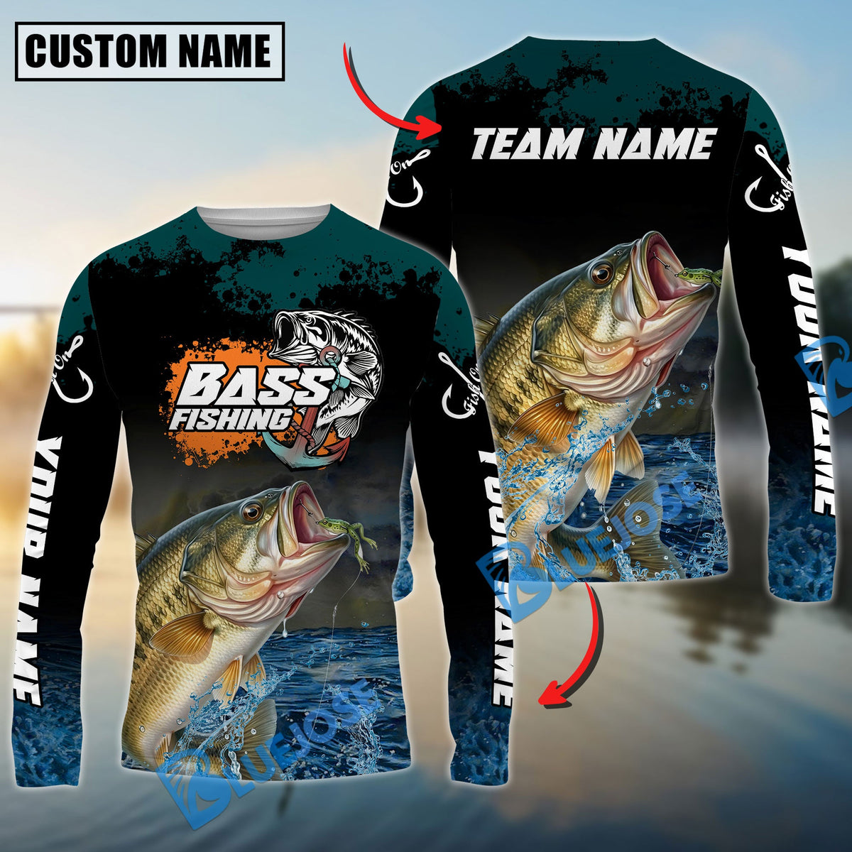 BlueJose Bass Fishing The Ultimate Master Custom Name & Team Name 3D Shirts