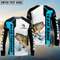 BlueJose Bass Fishing Blue Line Sport Custom Name & Team Name 3D Shirts