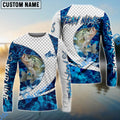 BlueJose Crappie Fishing Blue Wave Dynamic Sport Design Custom Name & Team Name 3D Shirts